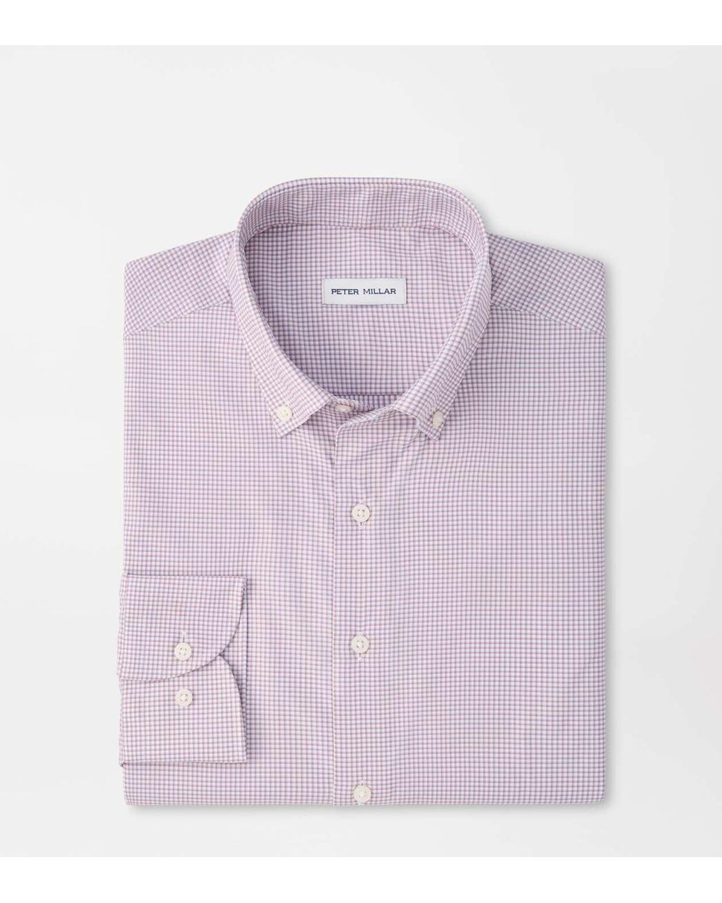 Peter Millar Purple Leo Performance Twill Shirt for men
