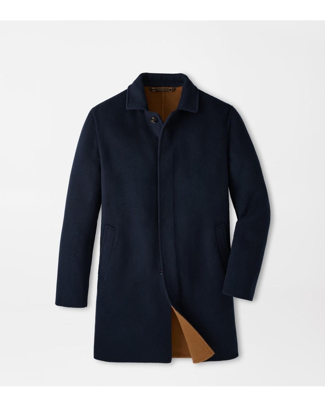 Peter Millar Blue Italian Double-Face Cashmere Coat for men