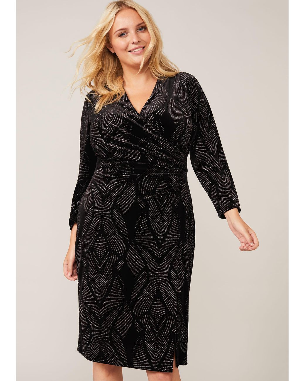 Phase Eight Black Natalya Sparkle Velvet Dress