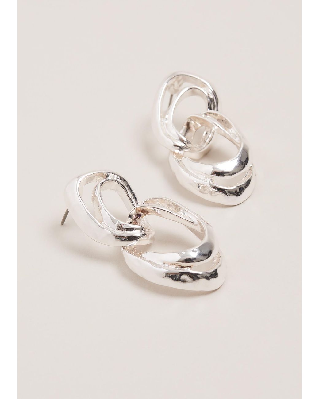 Phase Eight Natural Hammered Drop Circle Earring