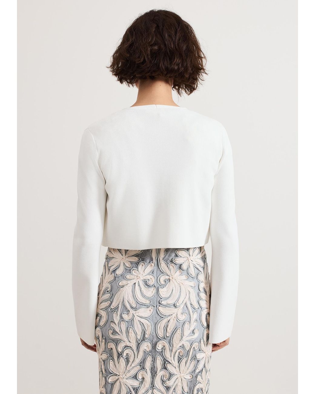 Phase Eight White Yasmin Fluted Sleeve Cover Up