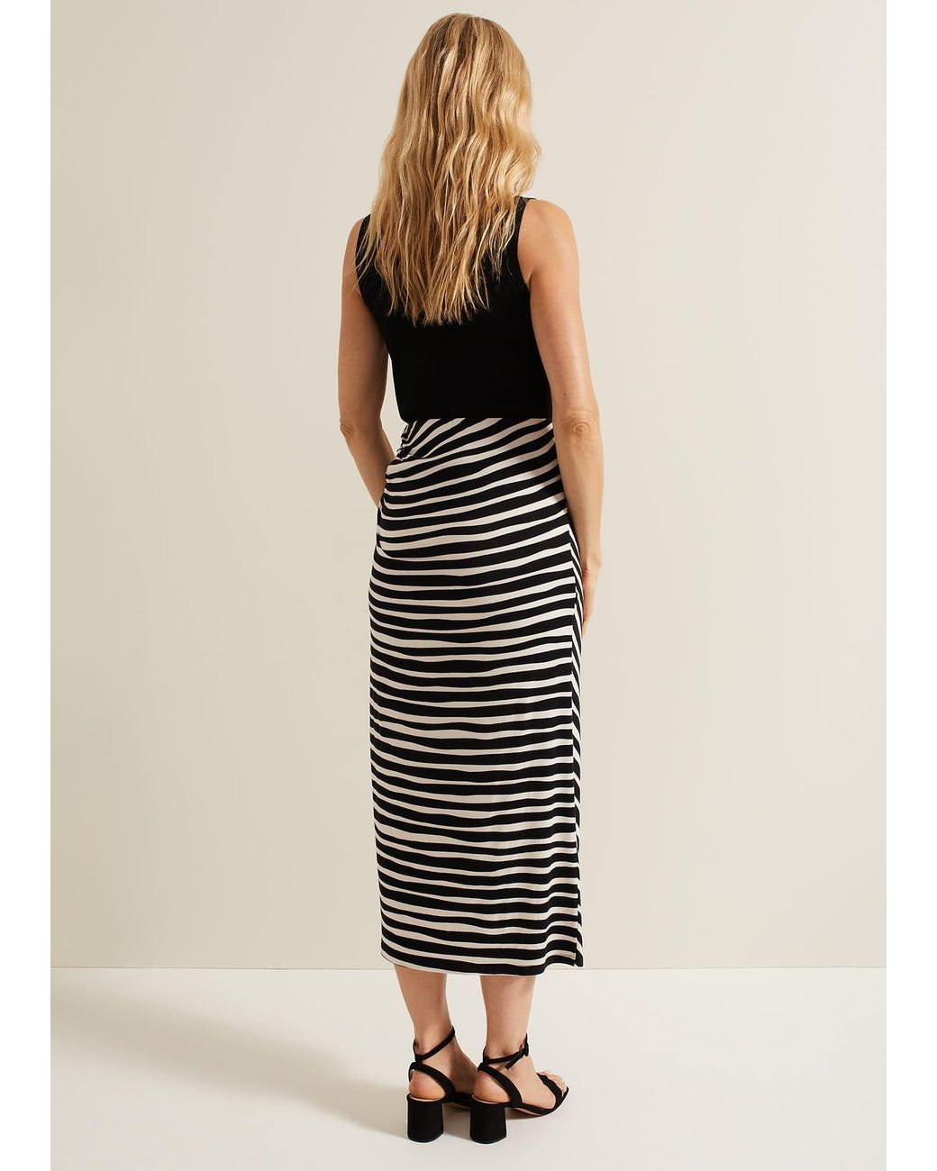 Phase Eight Natural Rory Jersey Printed Maxi Skirt