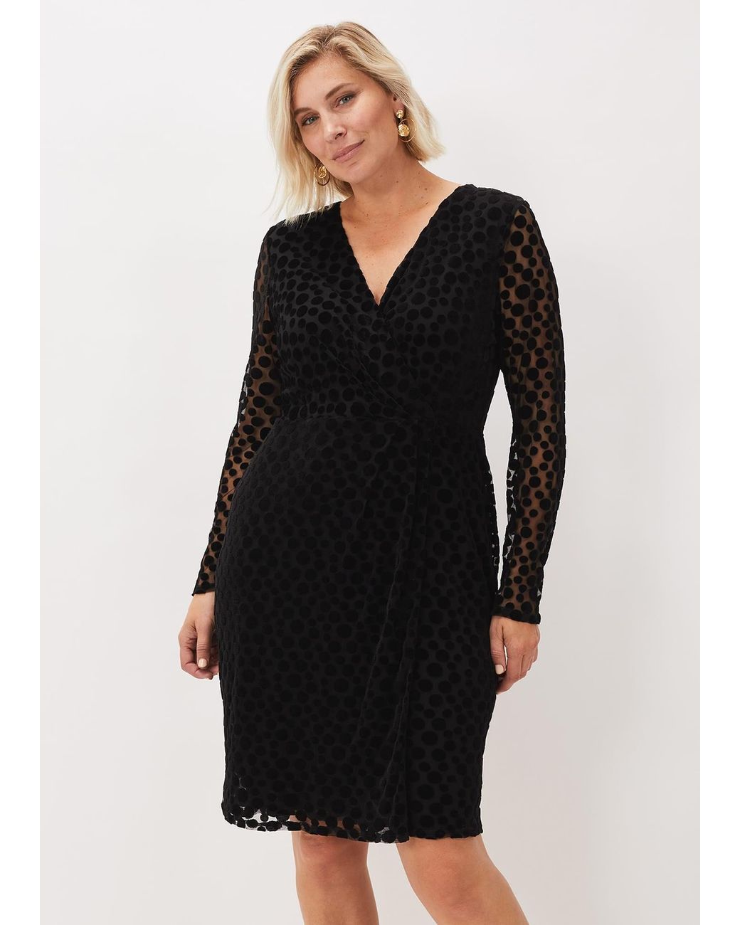 Phase Eight Black Sassy Spot Velvet Dress
