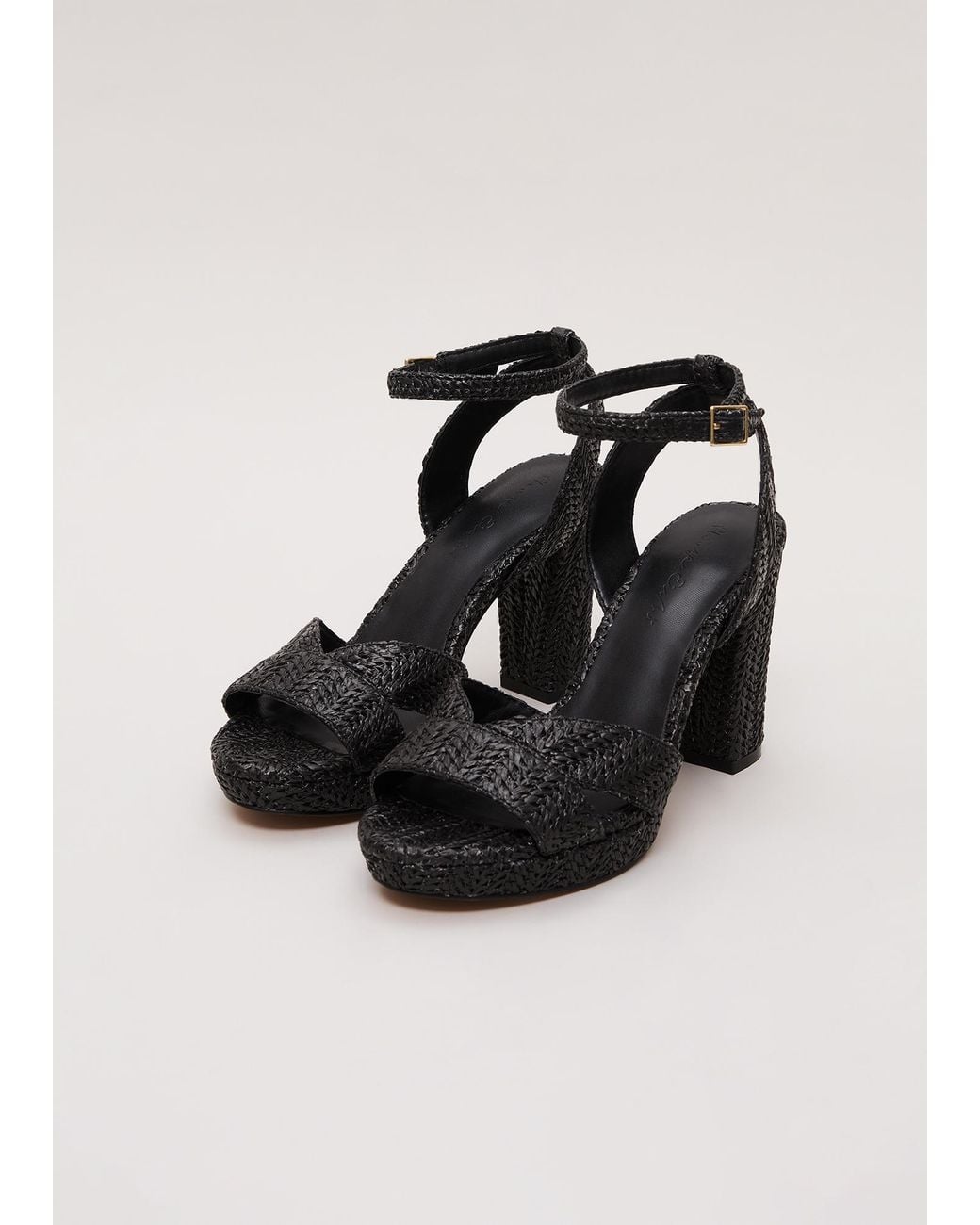 Phase Eight White Raffia Strappy Platform Sandal