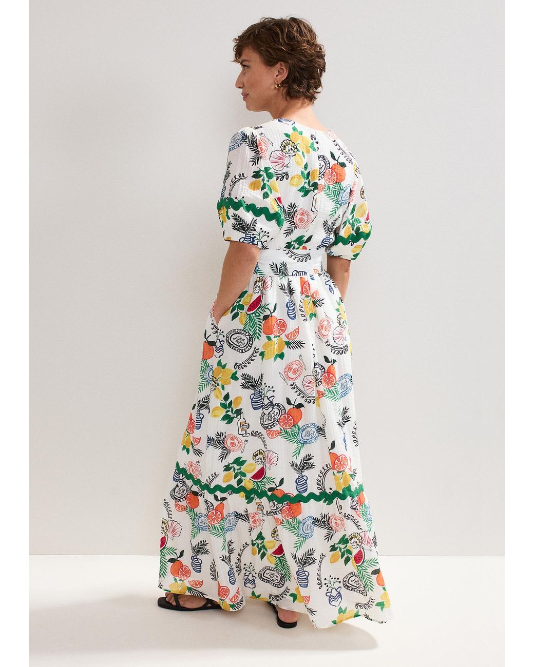 Phase Eight White Rochella Puff Sleeve Maxi Dress