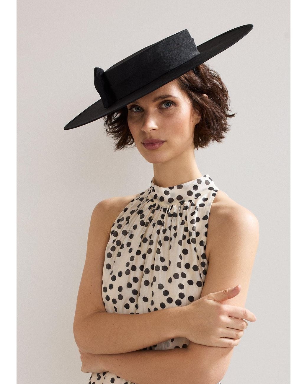 Phase Eight Black Bow Detail Boater