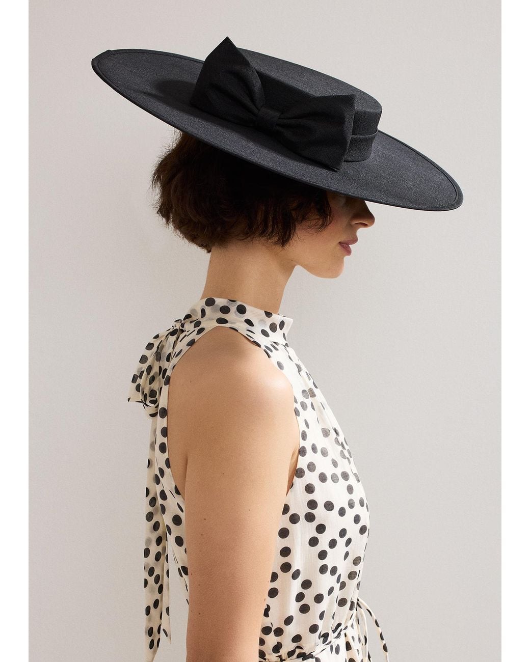 Phase Eight Black Bow Detail Boater