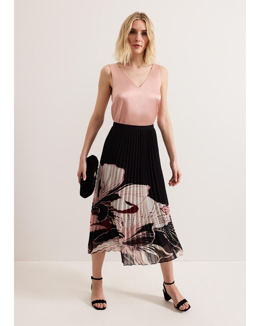Phase Eight Pink Elmina Floral Placement Skirt