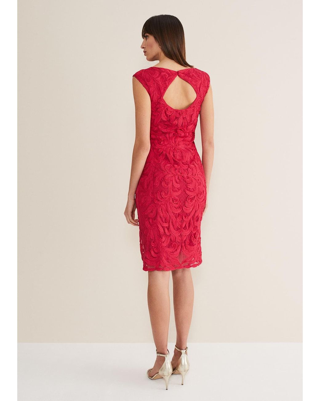 Phase Eight Red Tania Tapework Mini Dress