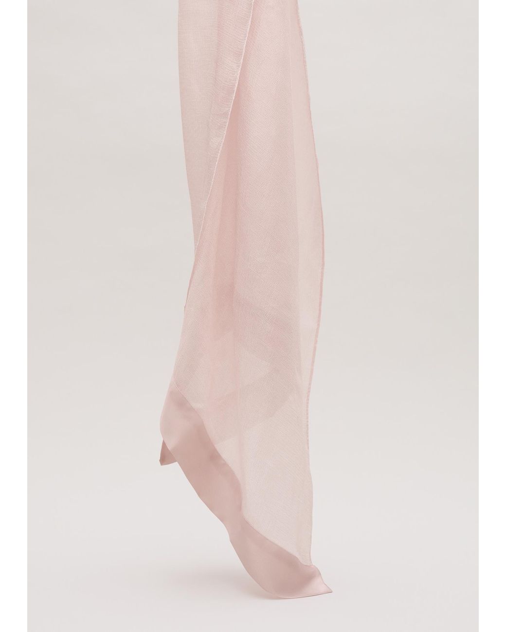 Phase Eight Pink Satin Trim Scarf