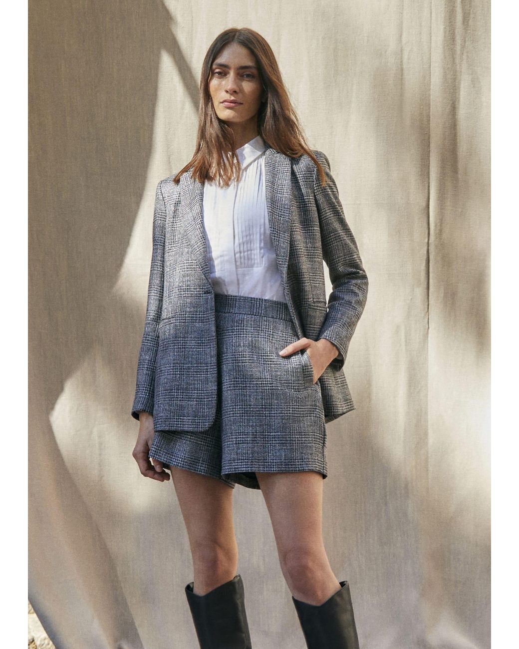 Phase Eight Blue Evie Check Blazer
