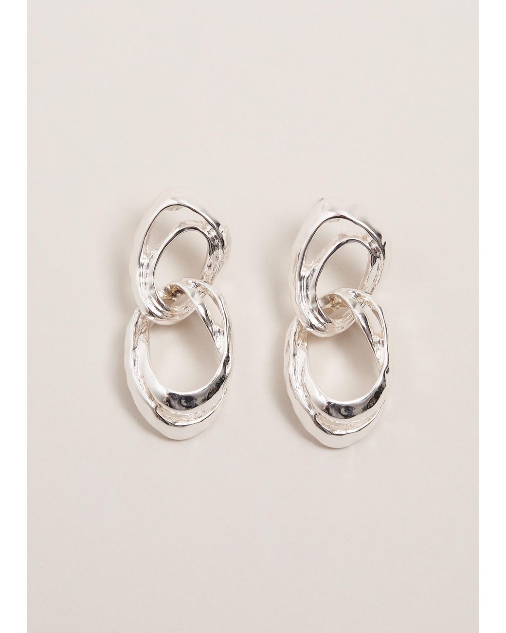 Phase Eight Natural Hammered Drop Circle Earring