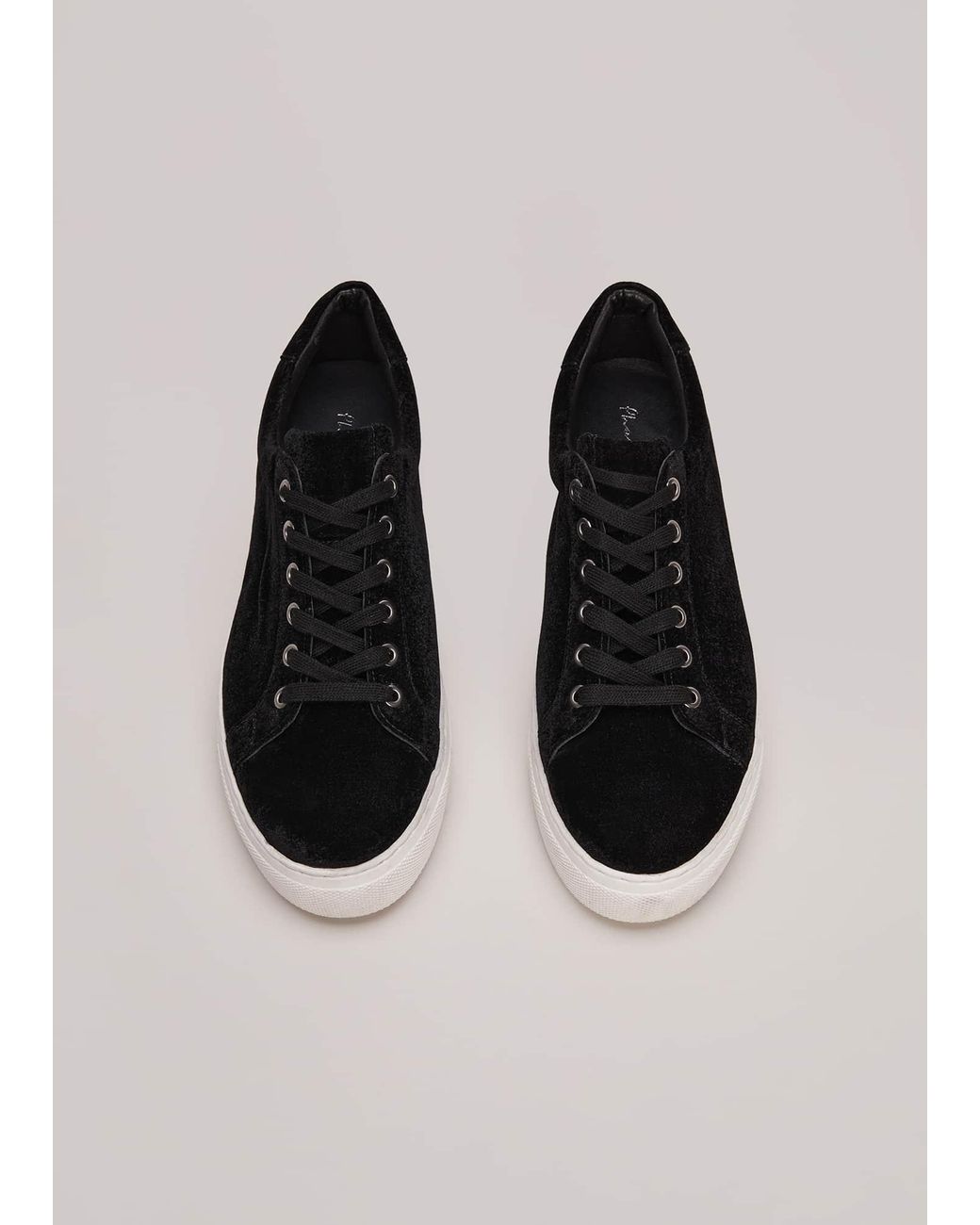 Phase Eight Black Velvet Trainers