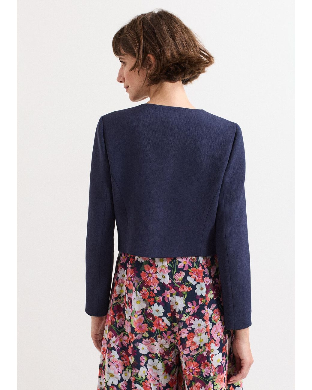 Phase Eight Blue Pheebs Textured Bow Detail Jacket