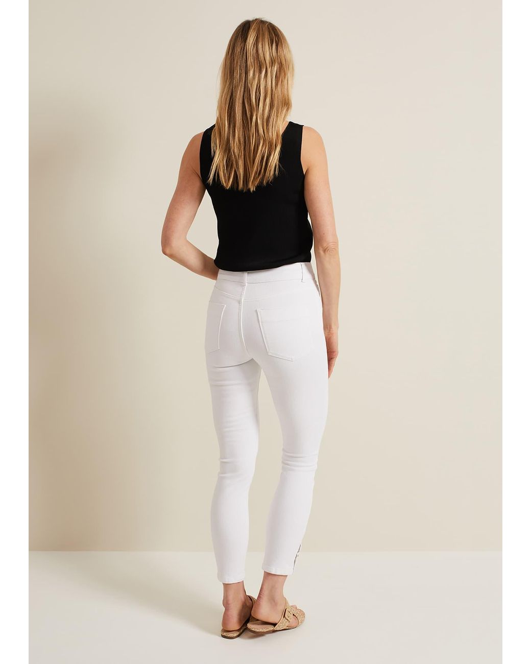 Phase Eight Natural Joelle Button Detail Skinny Jean
