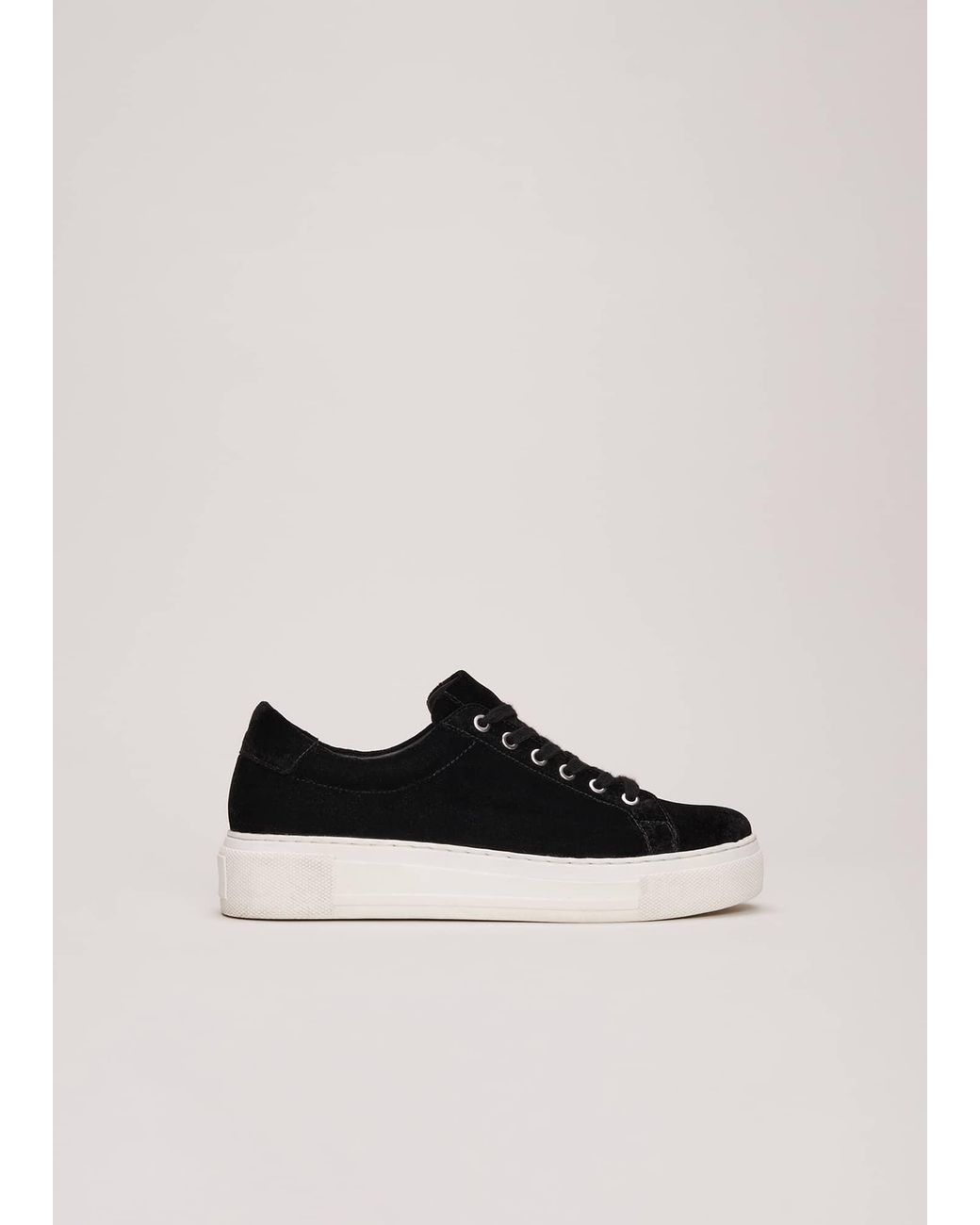 Phase Eight Black Velvet Trainers