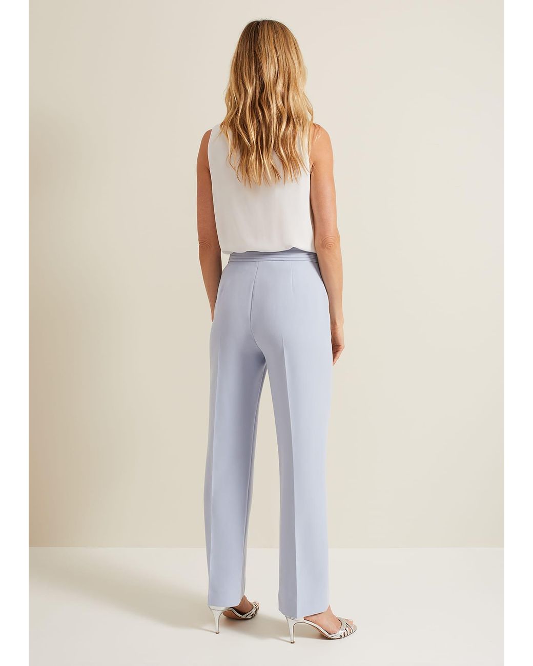 Phase Eight Blue Alexis Pleat Waistband Suit Trouser