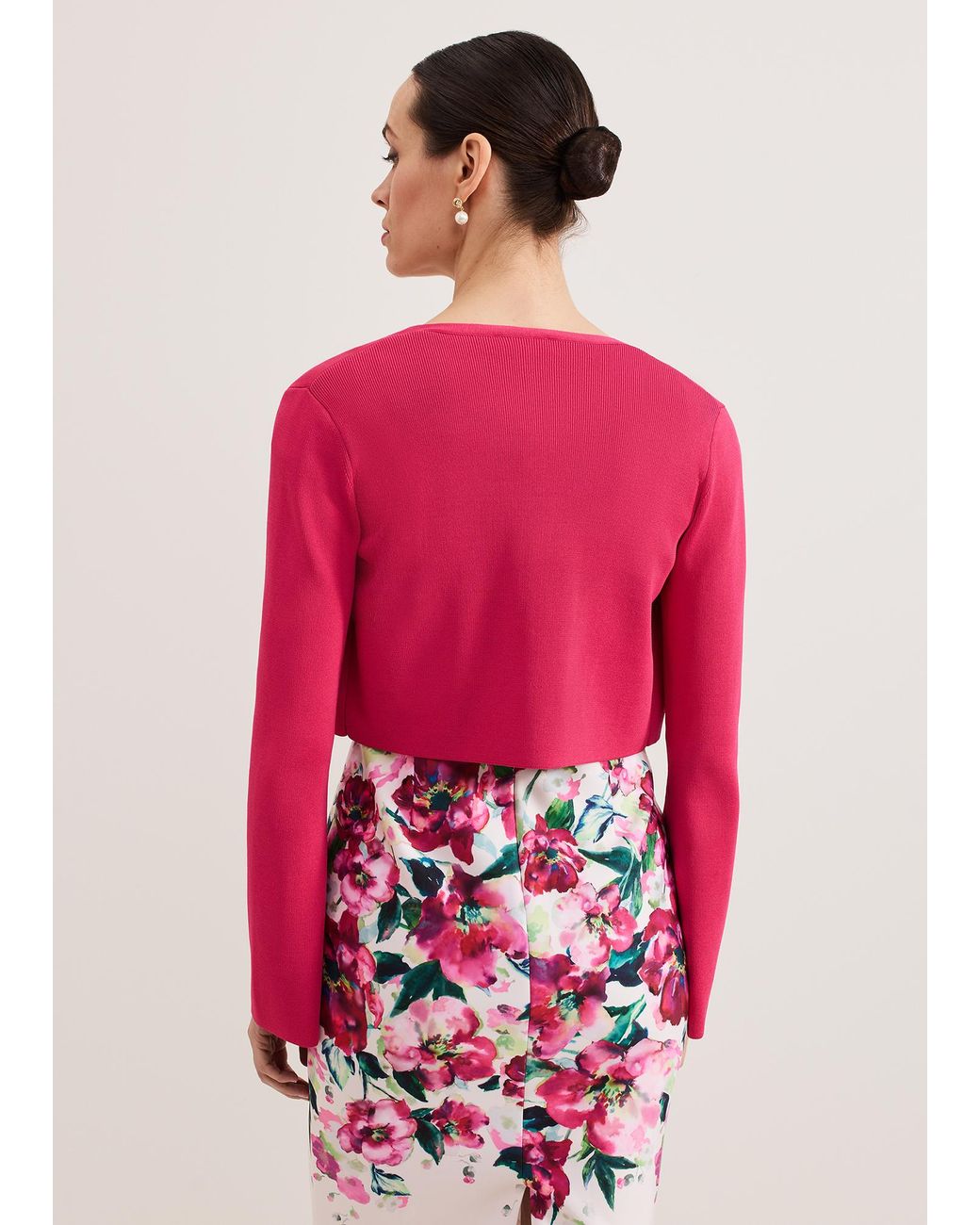 Phase Eight Pink Yasmin Fluted Sleeve Cover Up