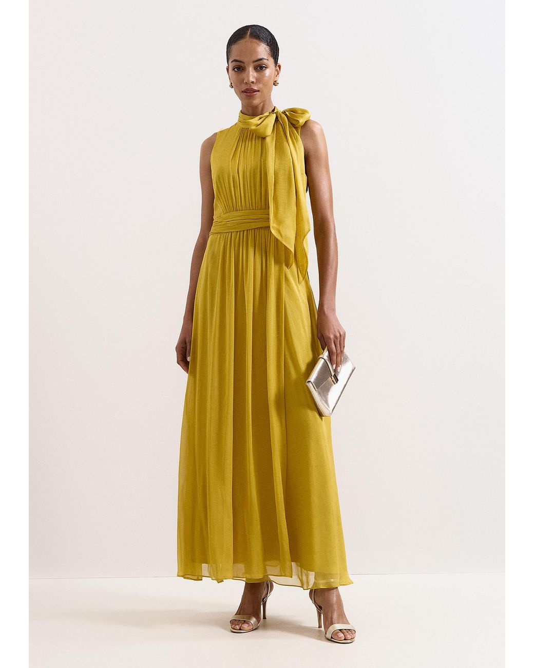 Phase Eight Metallic Blaise Sleeveless Silk Maxi Dress