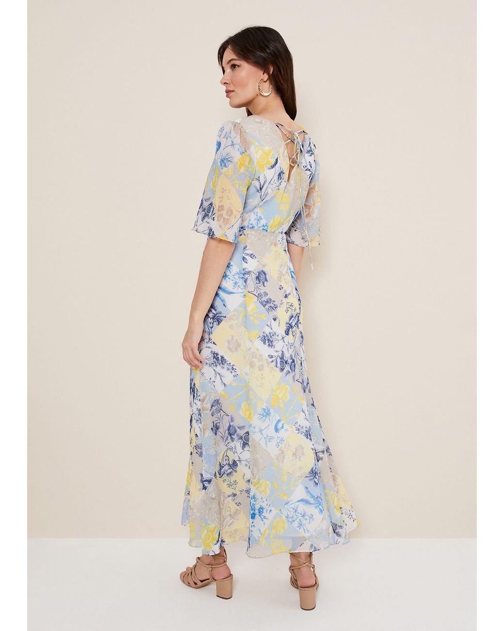 Phase Eight Blue Akia Patchwork Dress