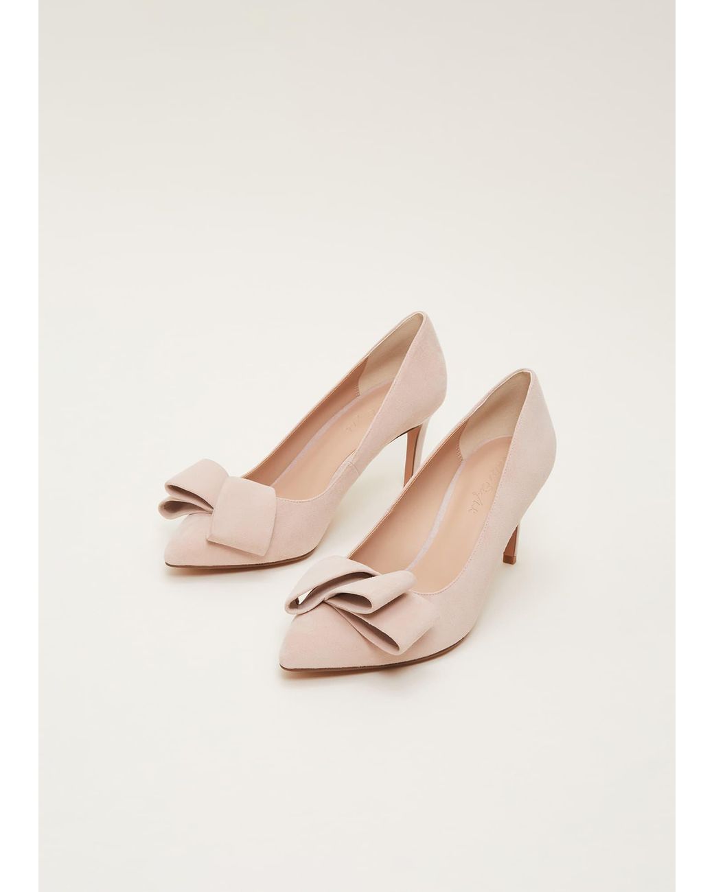 Phase Eight Natural Suede Bow Front Court Shoe