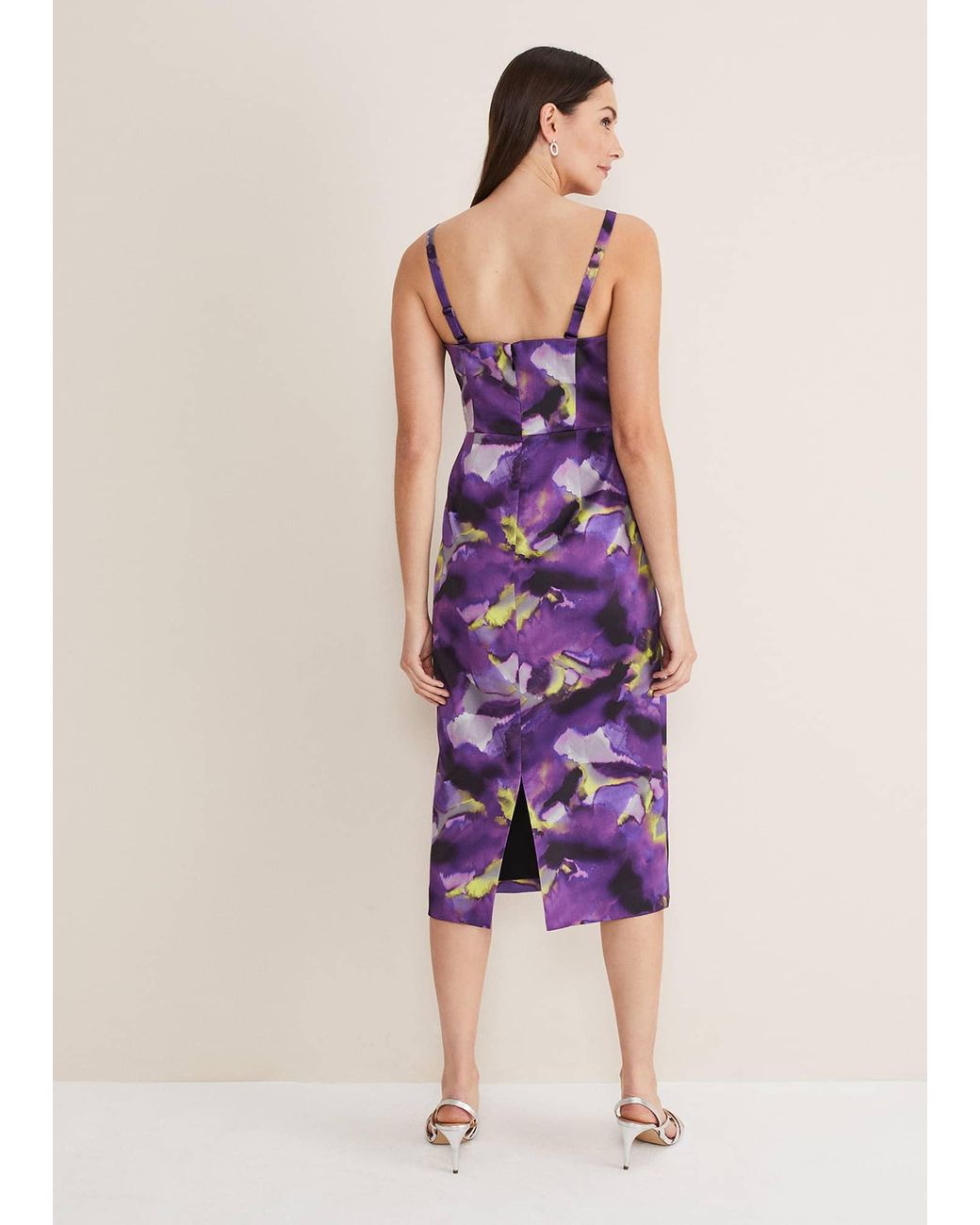 Phase Eight Purple Adelita Abstract Print Dress