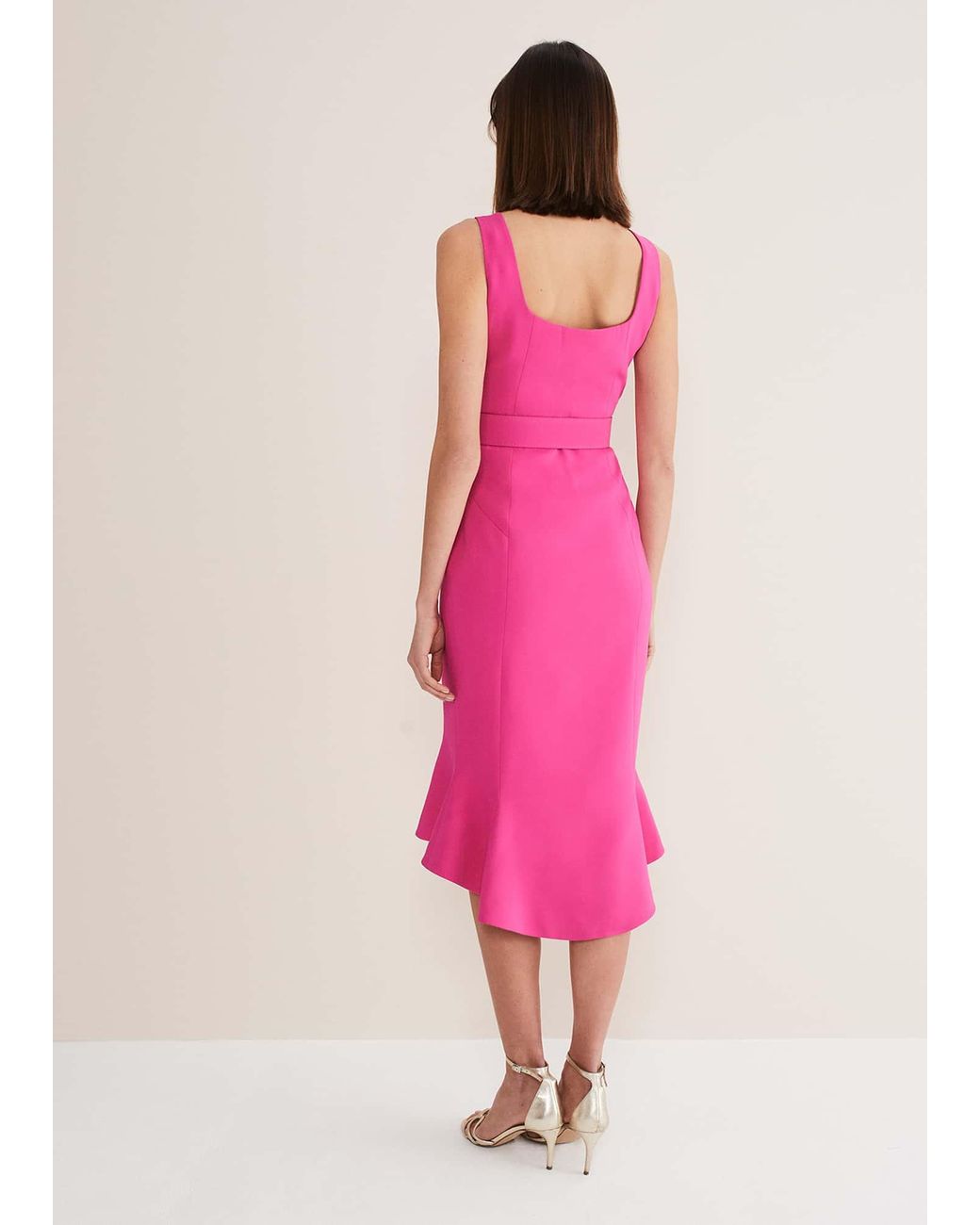Phase Eight Pink Adria Fitted Midi Dress