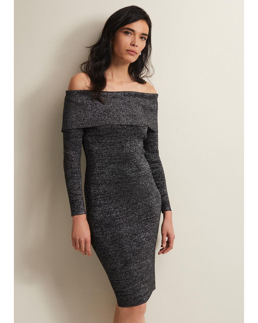 Phase Eight Multicolor Heidi Knitted Bardot Dress