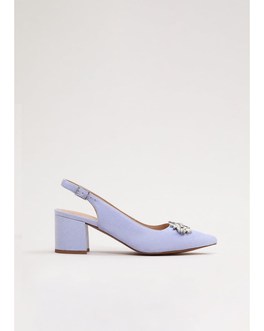 Phase Eight Blue Sparkle Slingback Block Heel Shoes