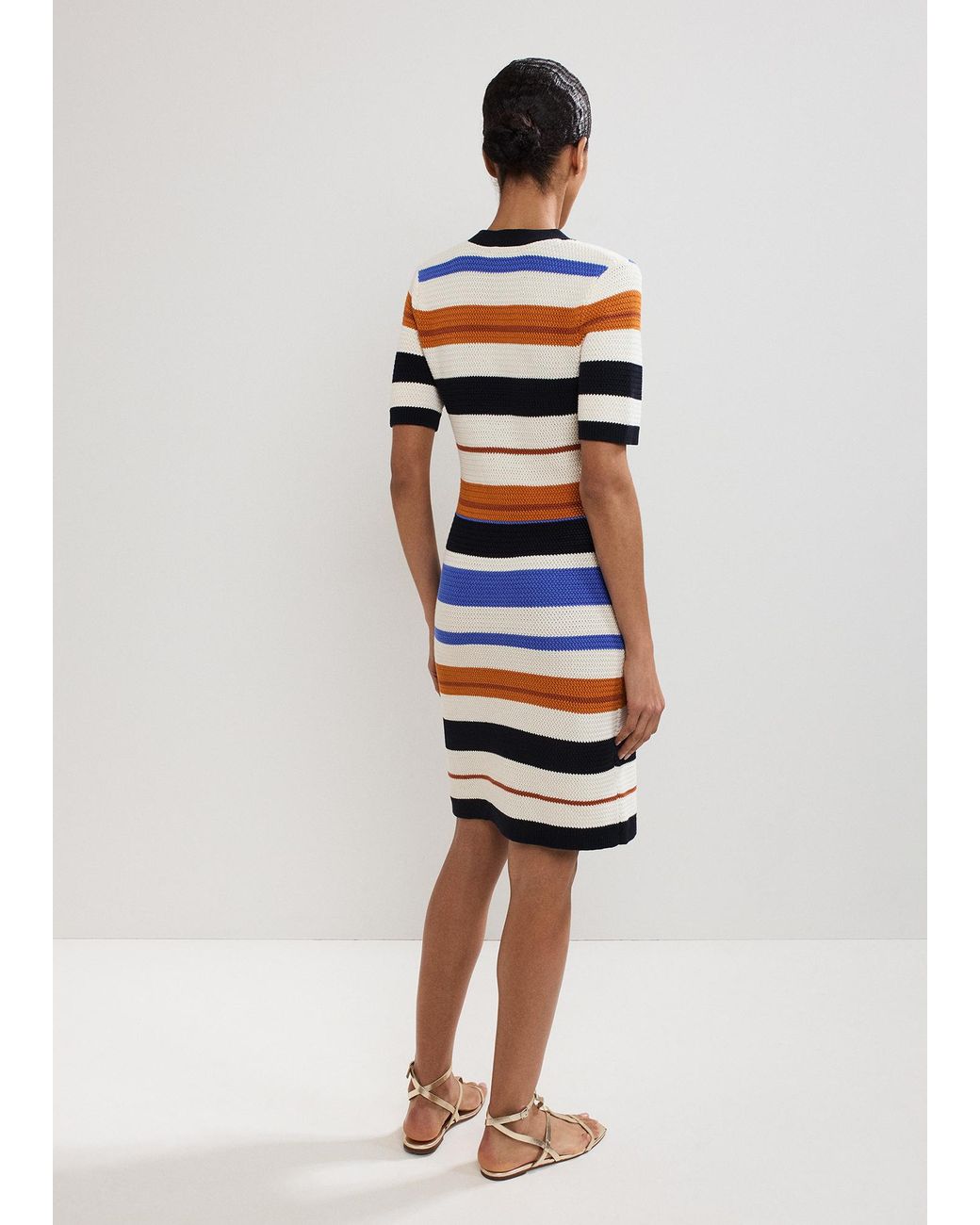 Phase Eight White Bridget Stripe Crochet Dress