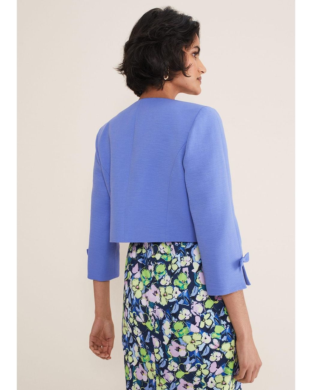 Phase Eight Blue Zoelle Bow Detail Jacket