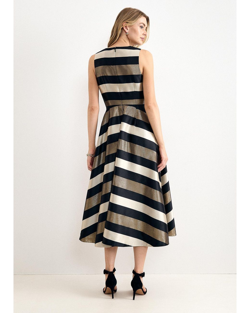 Phase Eight White Petite Delicia Striped Fit And Flare Maxi Dress