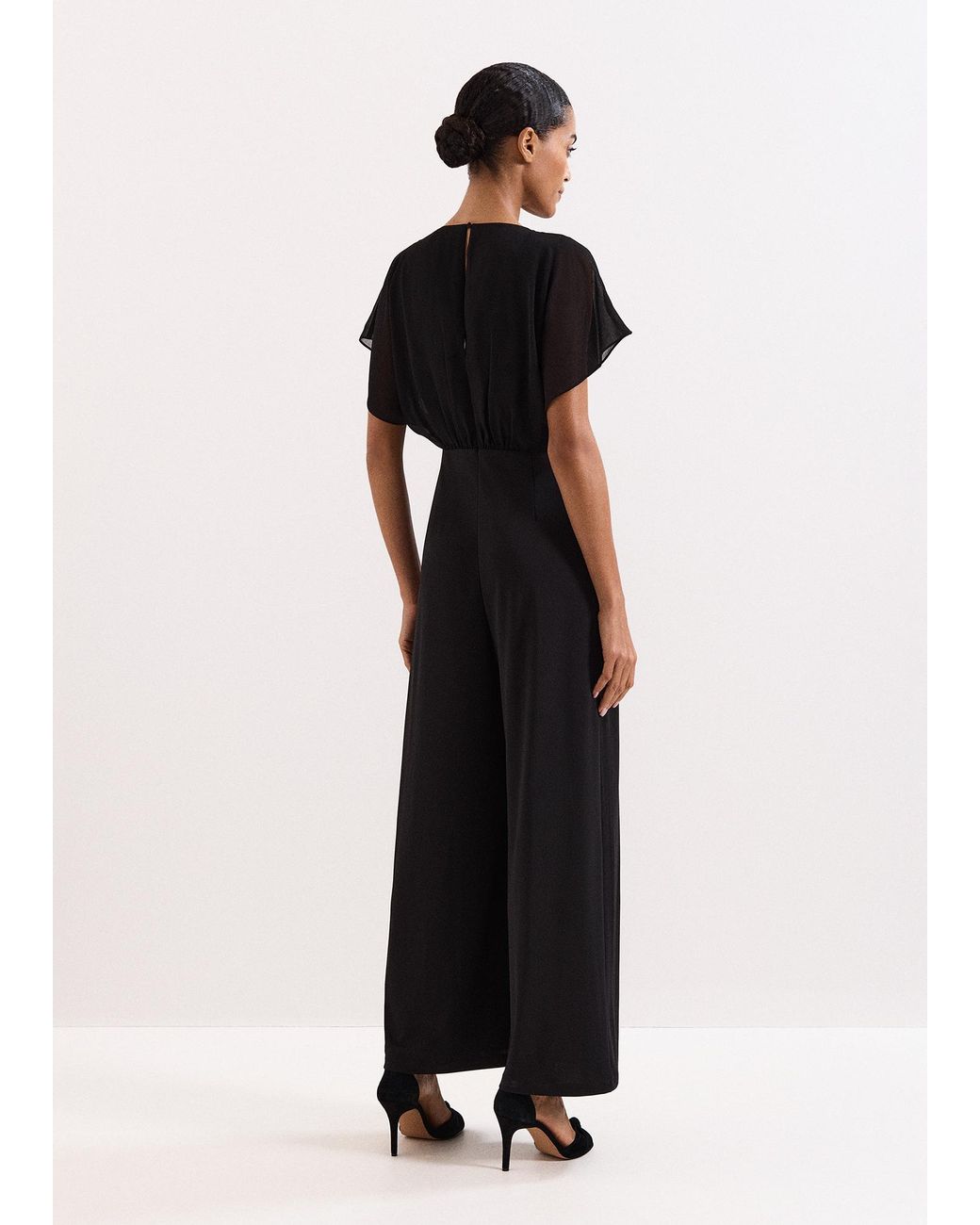 Phase Eight Black Velma Jewelled Belt Jumpsuit