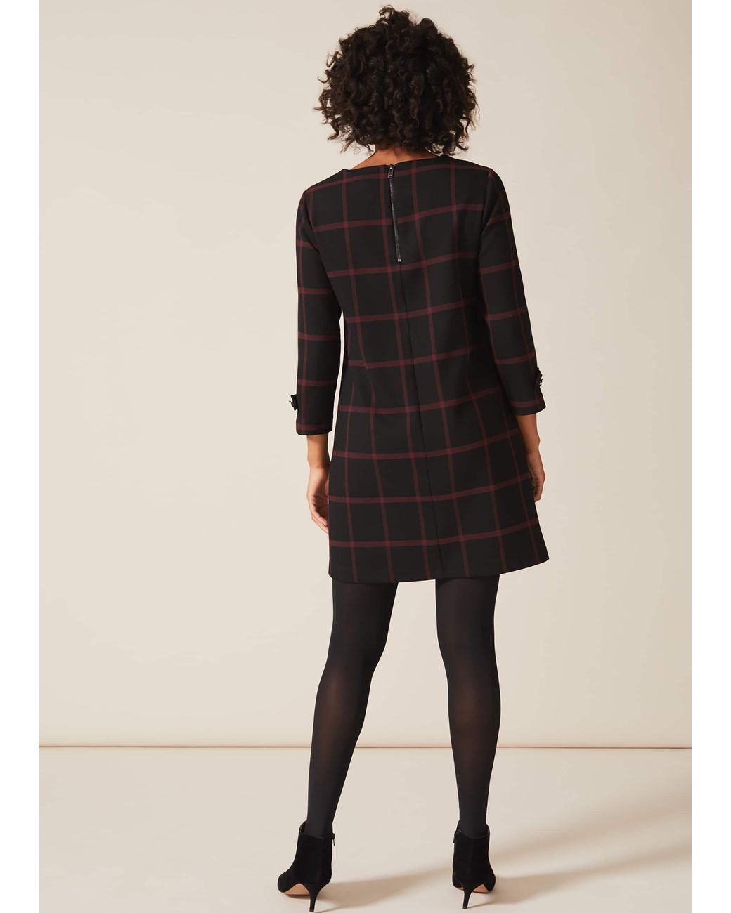 Phase Eight Black Hermione Check Dress