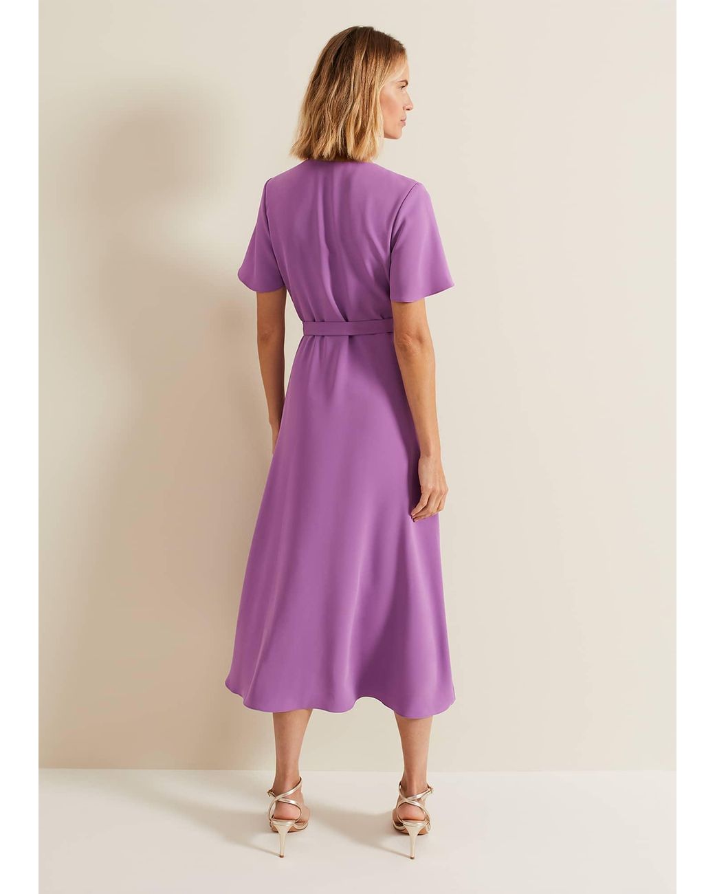 Phase Eight Purple Julissa Frill Wrap Dress
