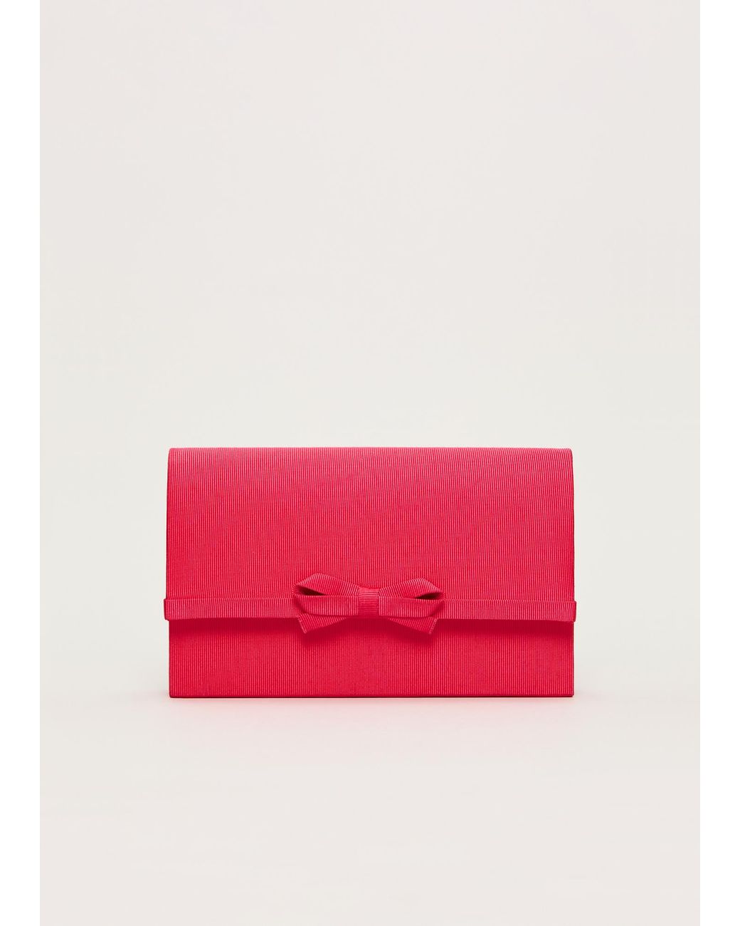 Phase Eight Pink Grosgrain Bow Clutch Bag