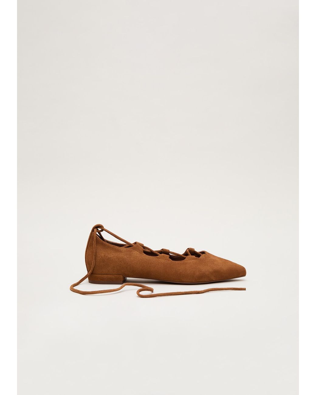 Phase Eight White Tie Ankle Flat Shoes