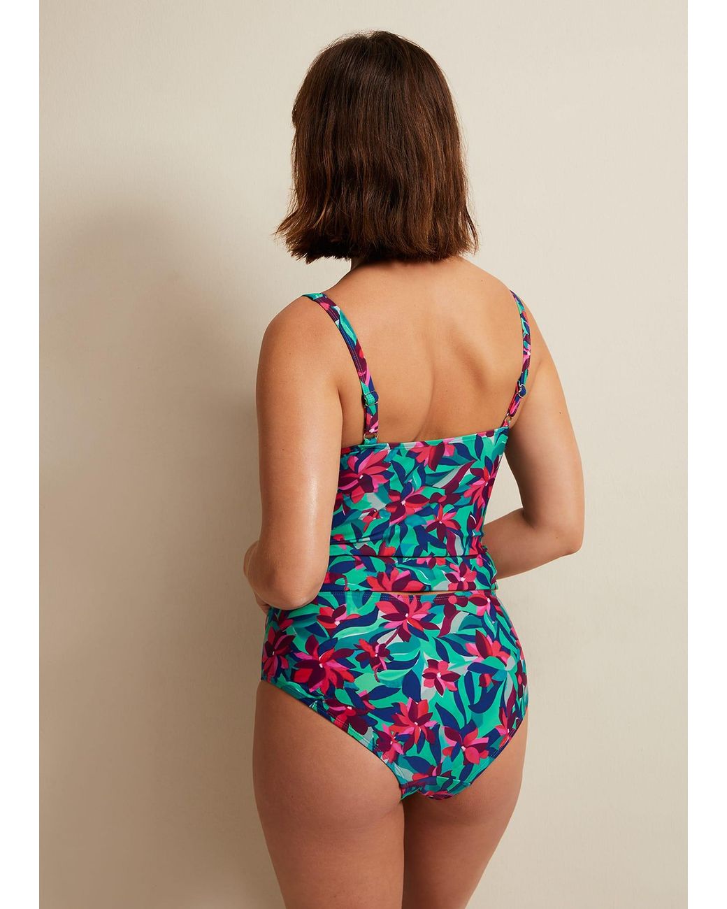 Phase Eight Blue Jungle Print Tankini Top