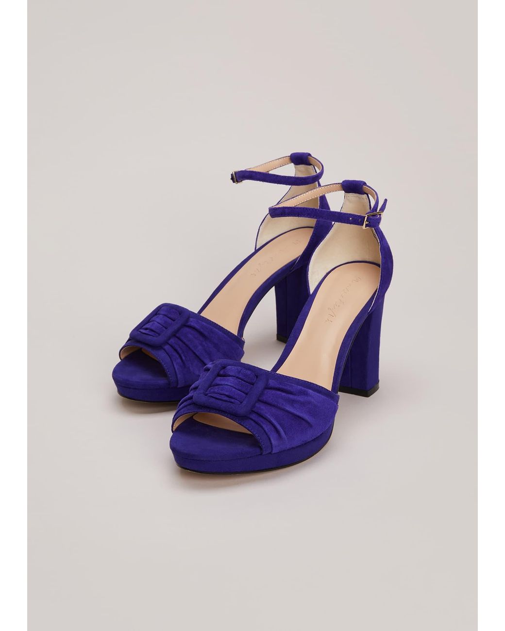 Blue suede sales platform heels