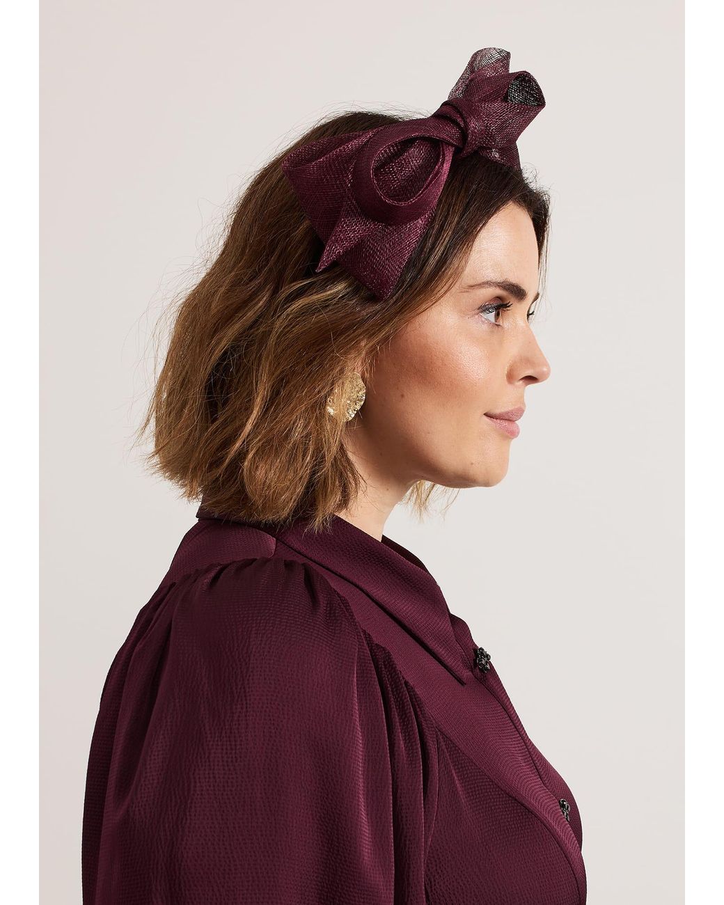 Phase Eight Purple Padded Bow Headband