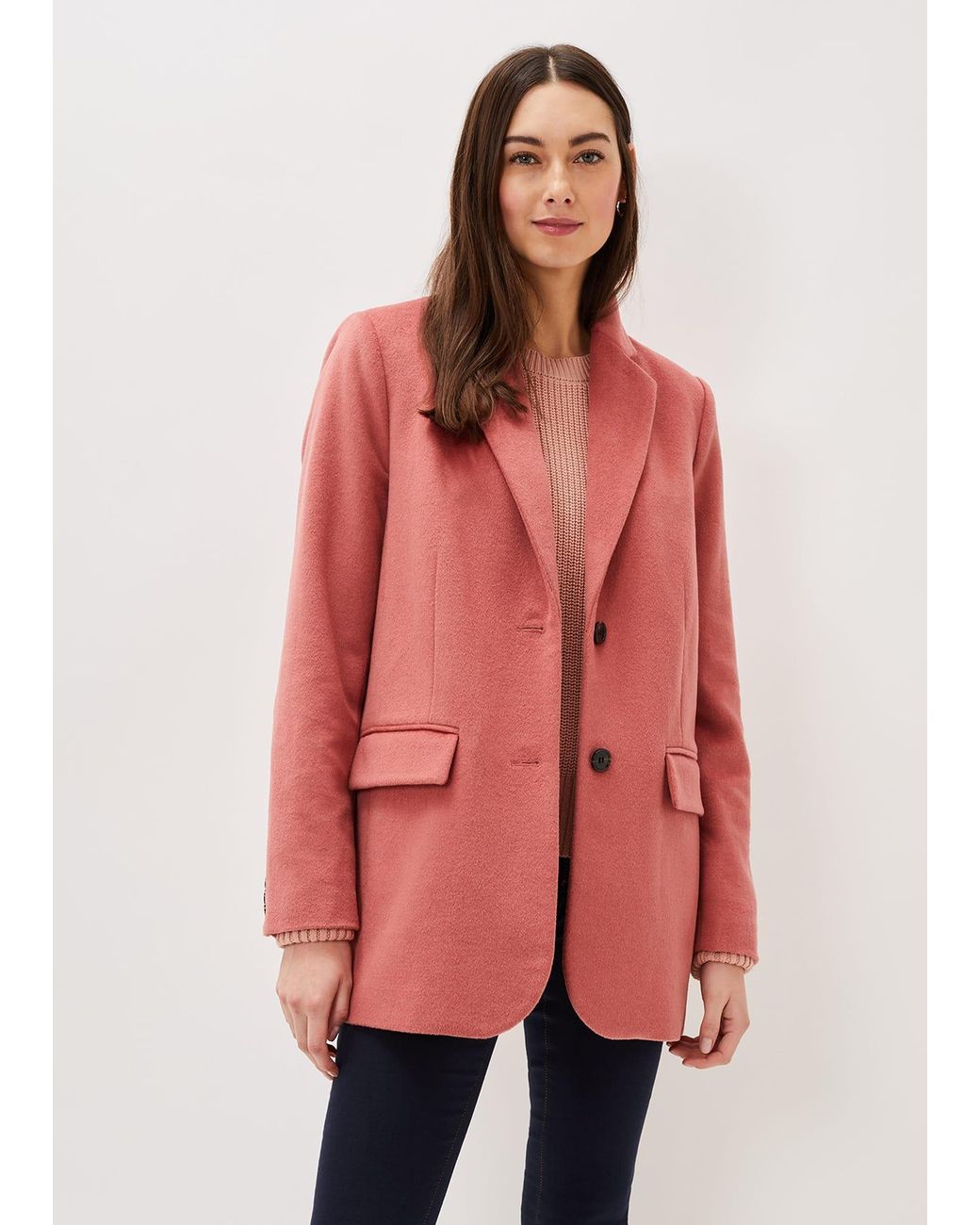 Phase Eight Pink Amara Wool Coat