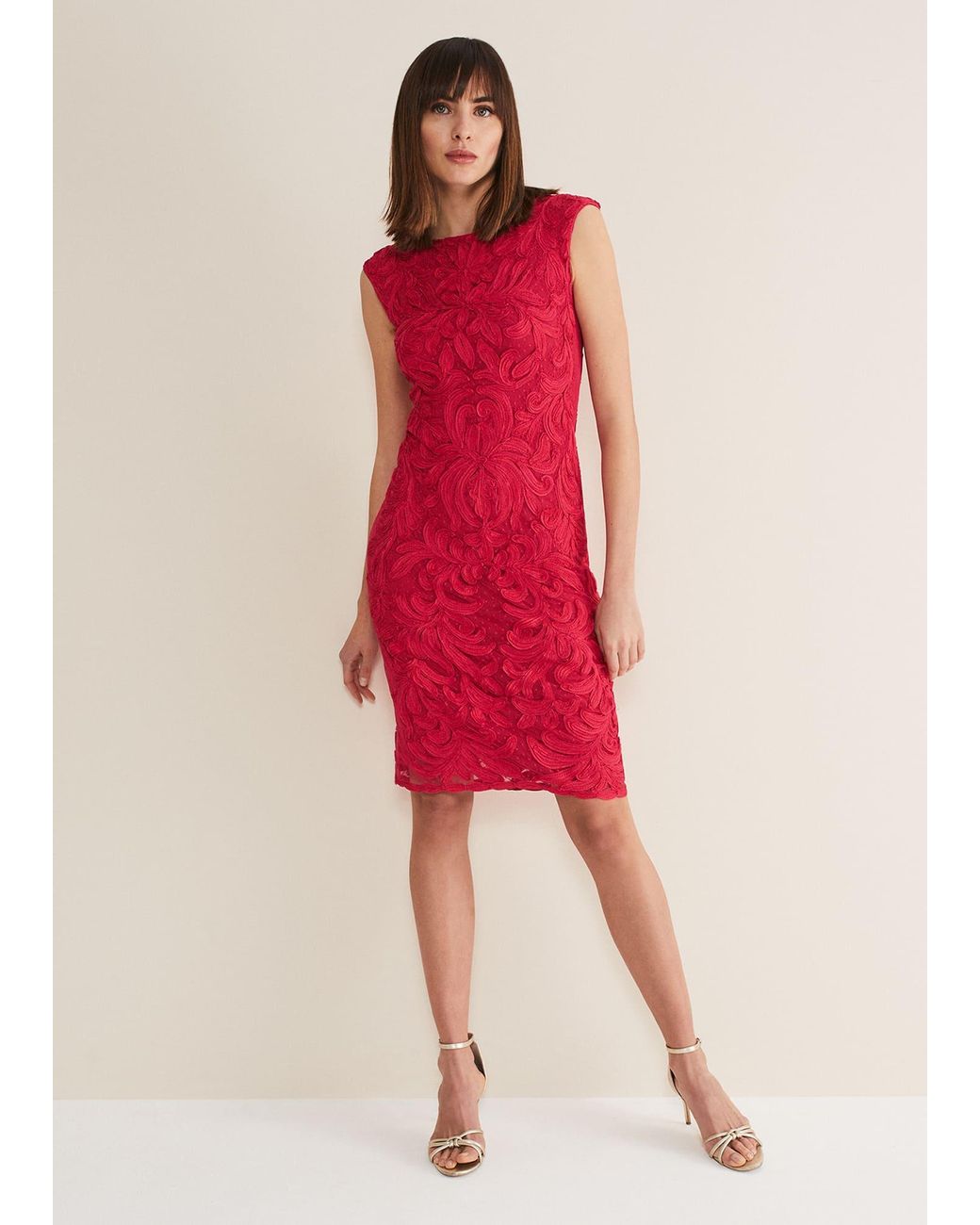 Phase Eight Red Tania Tapework Mini Dress
