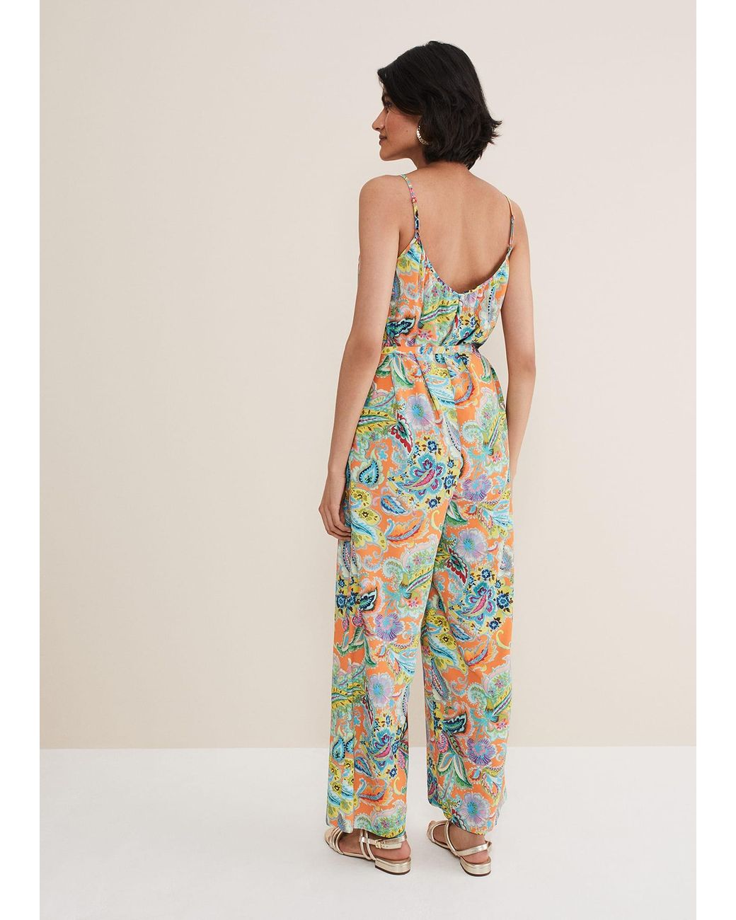 Phase Eight White Lou Printed Paisley Boilersuit