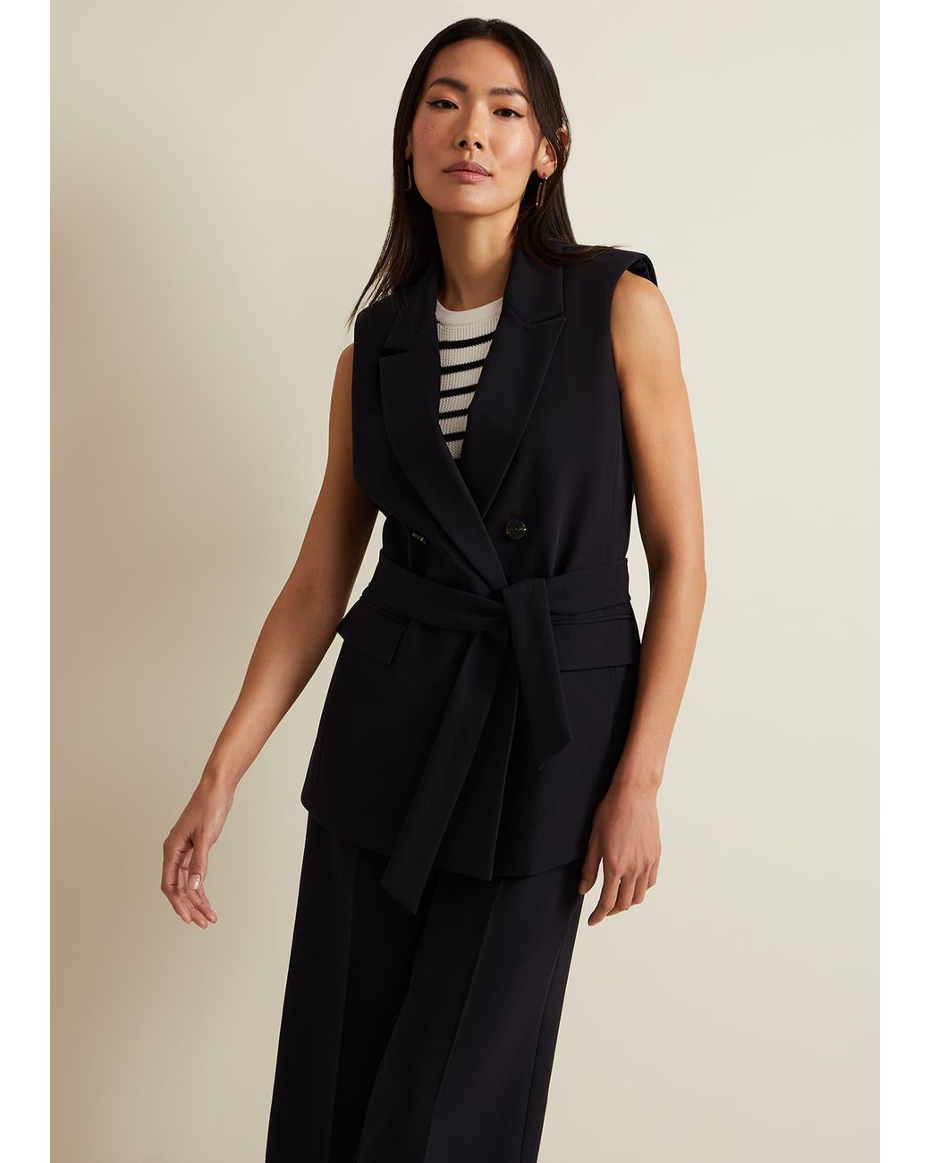 Phase Eight Blue Jade Sleeveless Tailored Waistcoat