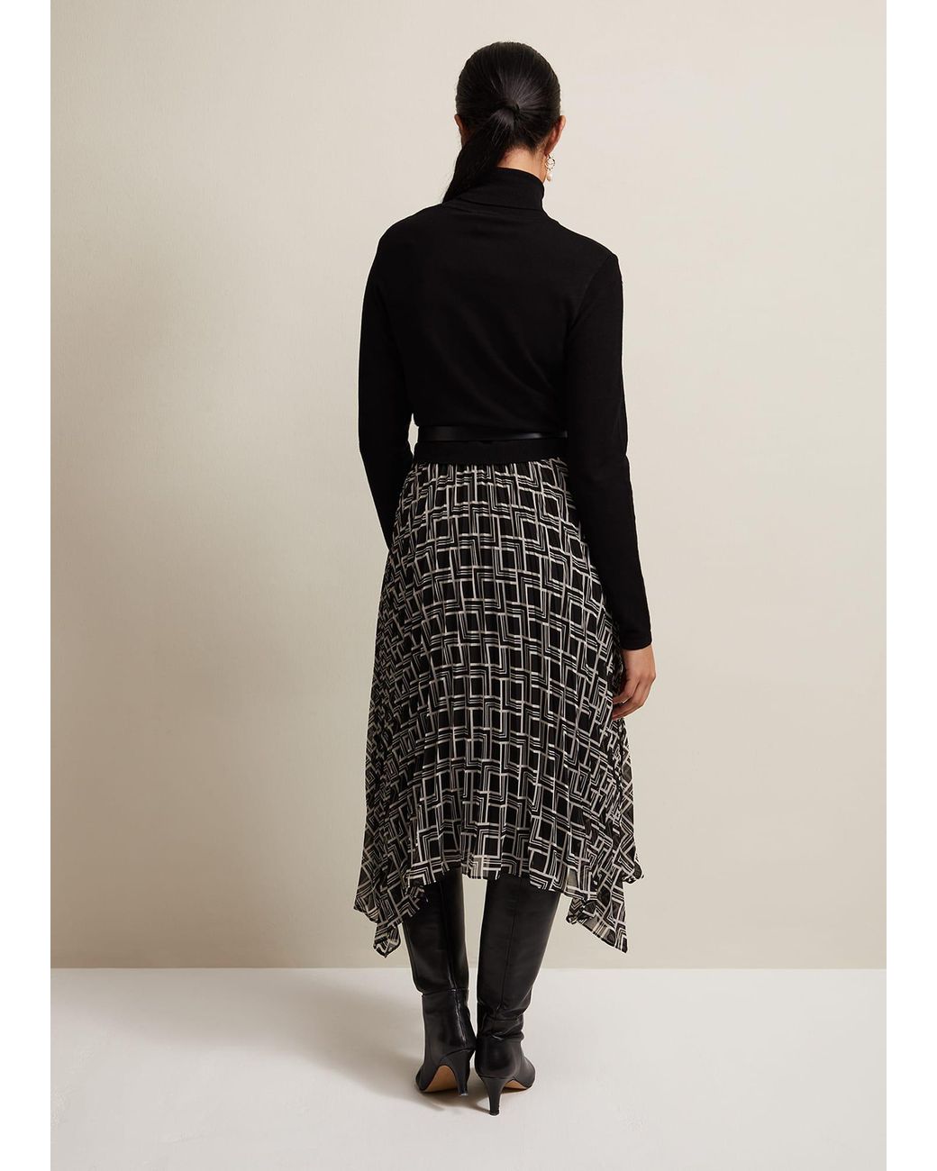 Phase Eight Multicolor Petite Carle Fine Knit Geometric Dress