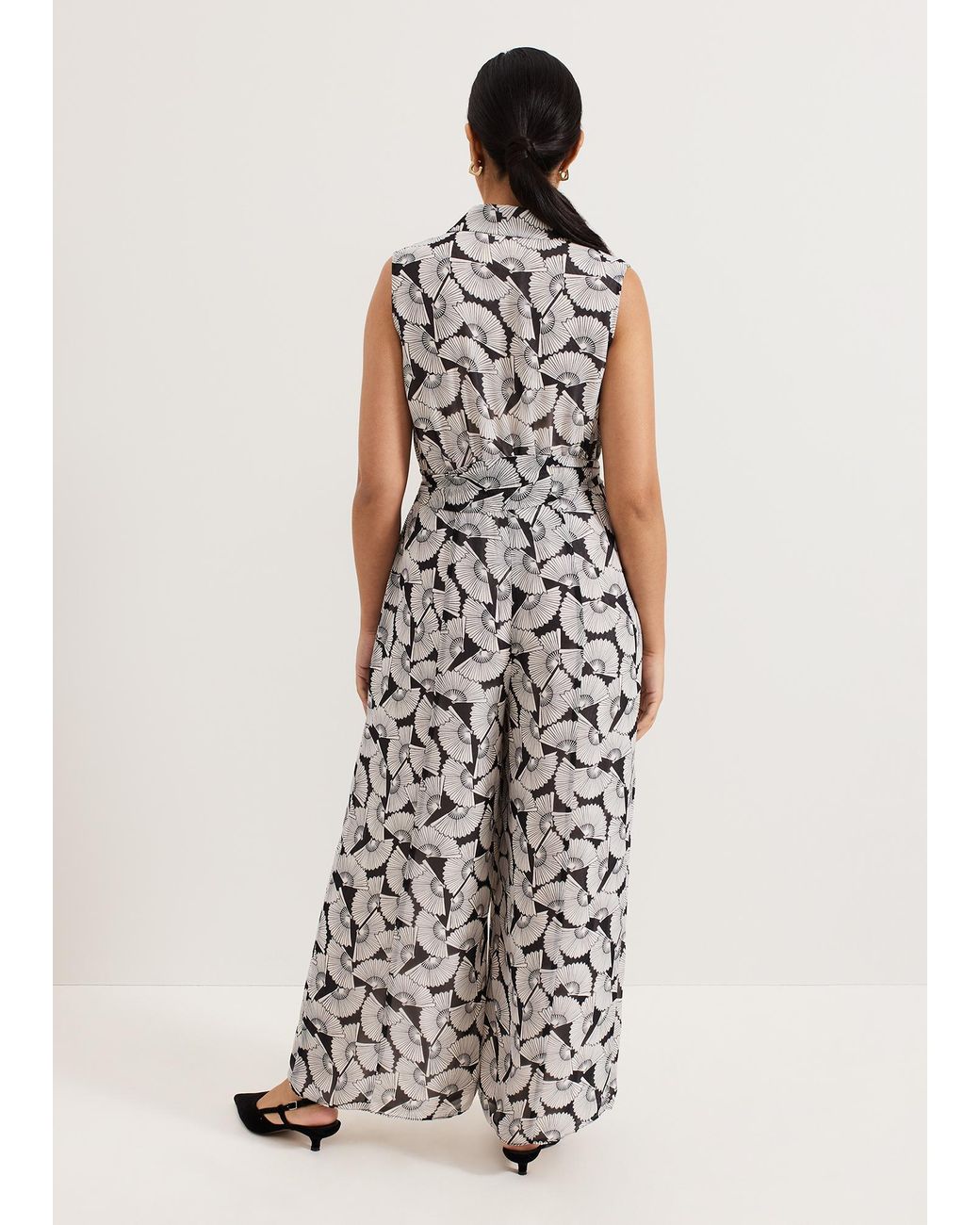 Phase Eight White Petite Janine Shirt Wide Leg Jumpsuit