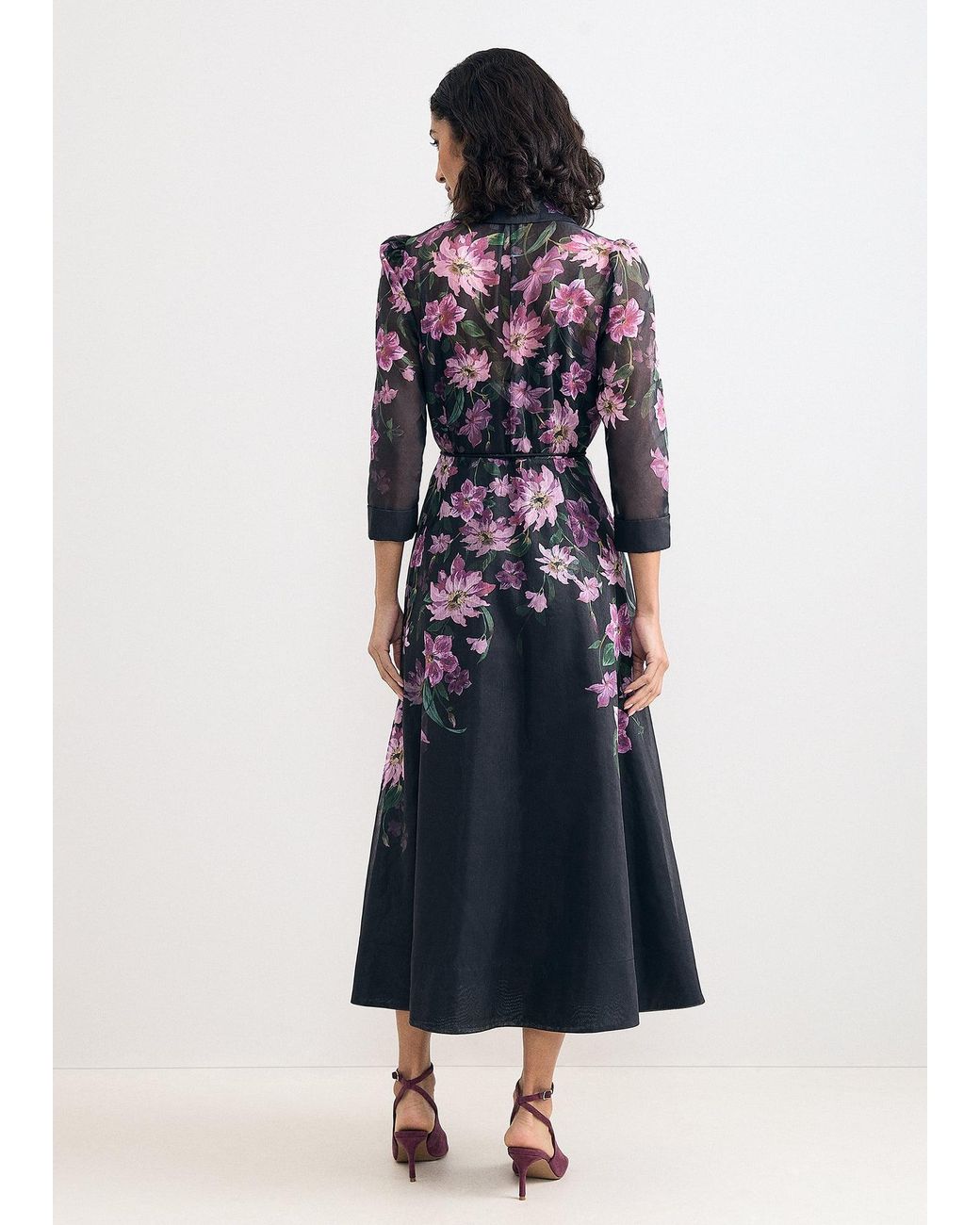 Phase Eight Blue Anabelle Print Midi Shirt Dress