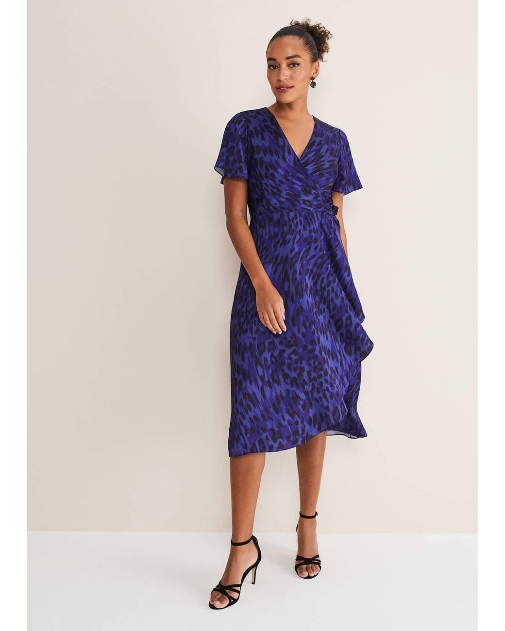 Phase Eight Blue Colletta Print Wrap Dress