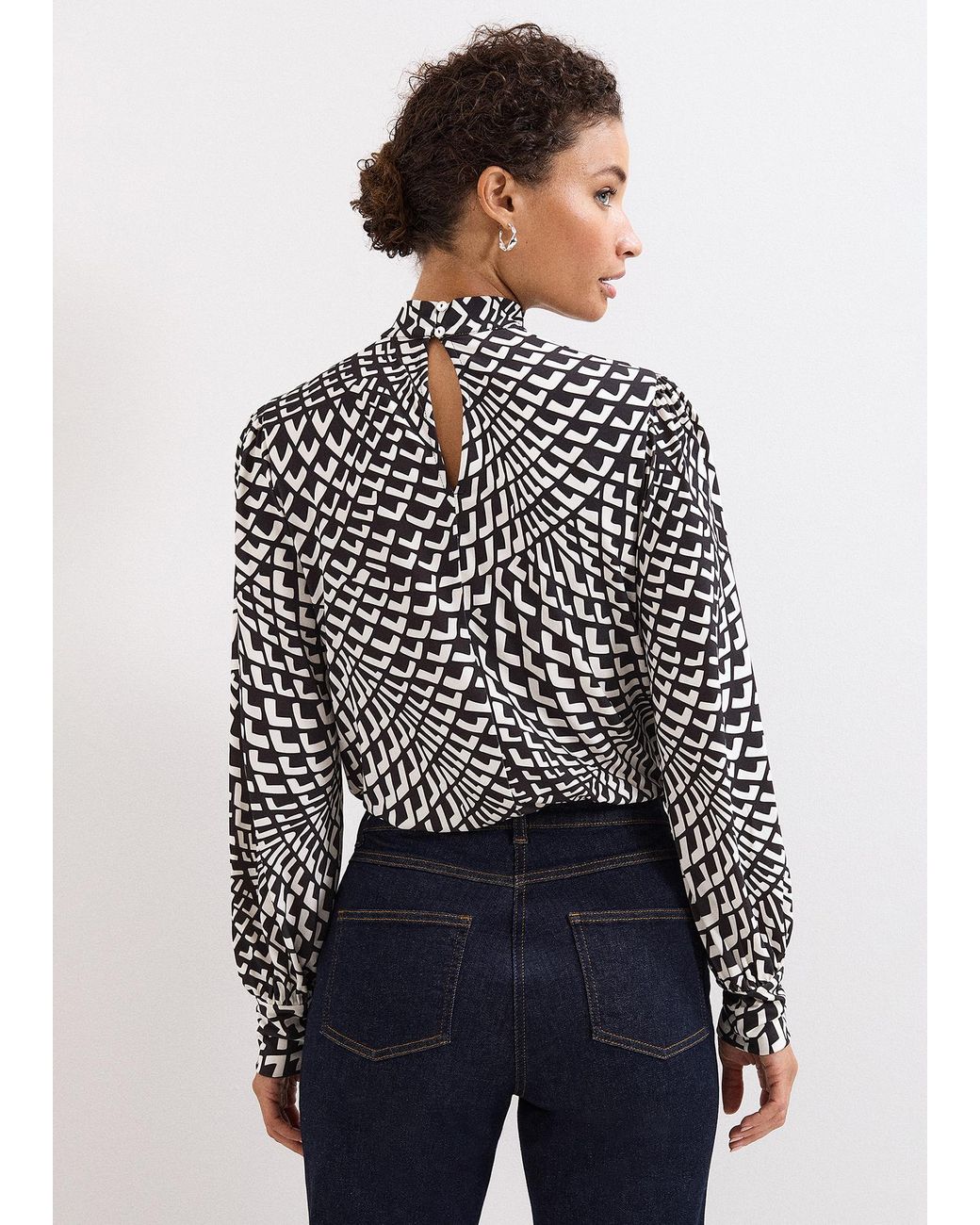 Phase Eight Brown Isla Geo Printed Top