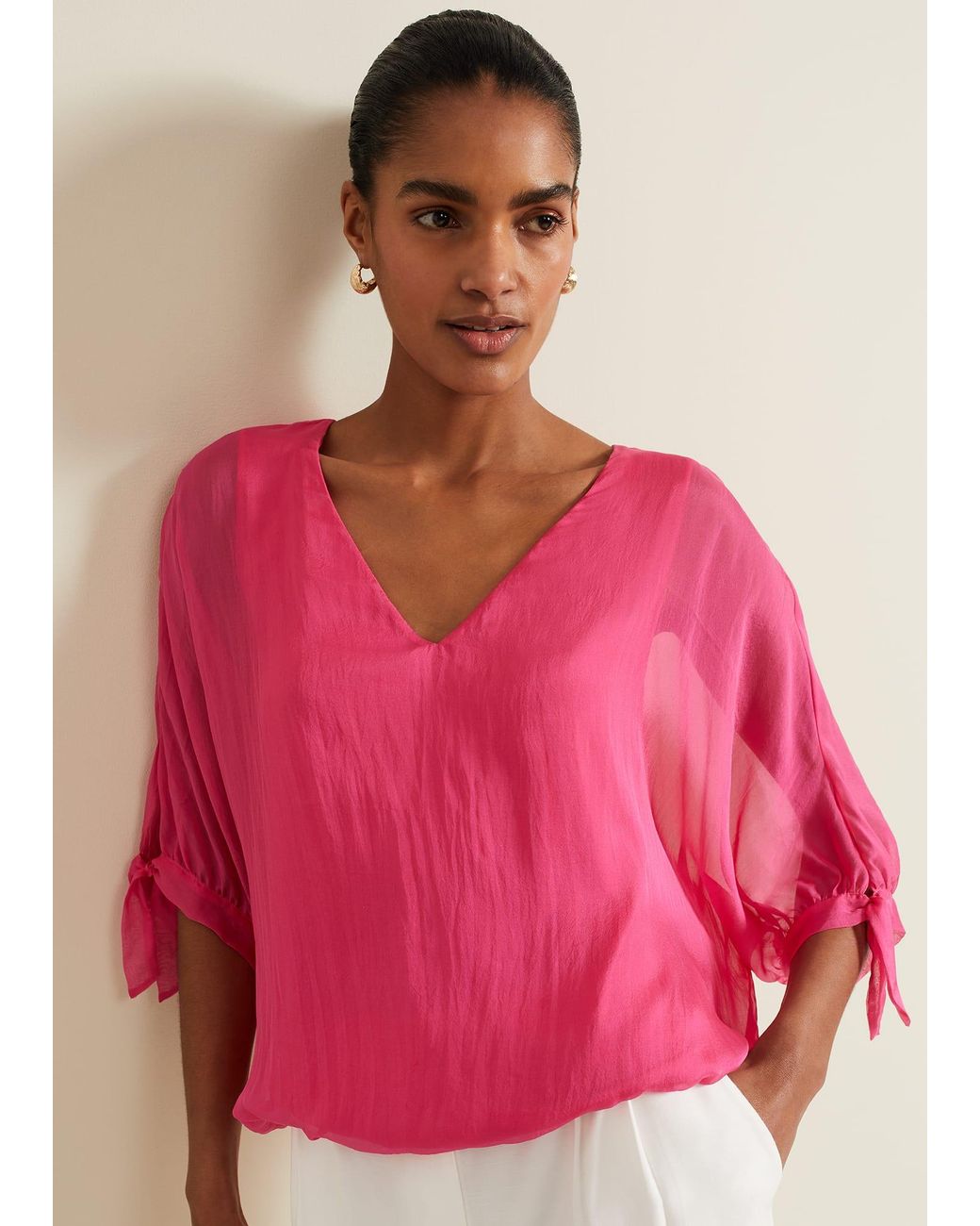 Phase Eight Pink Madison Silk Blouse